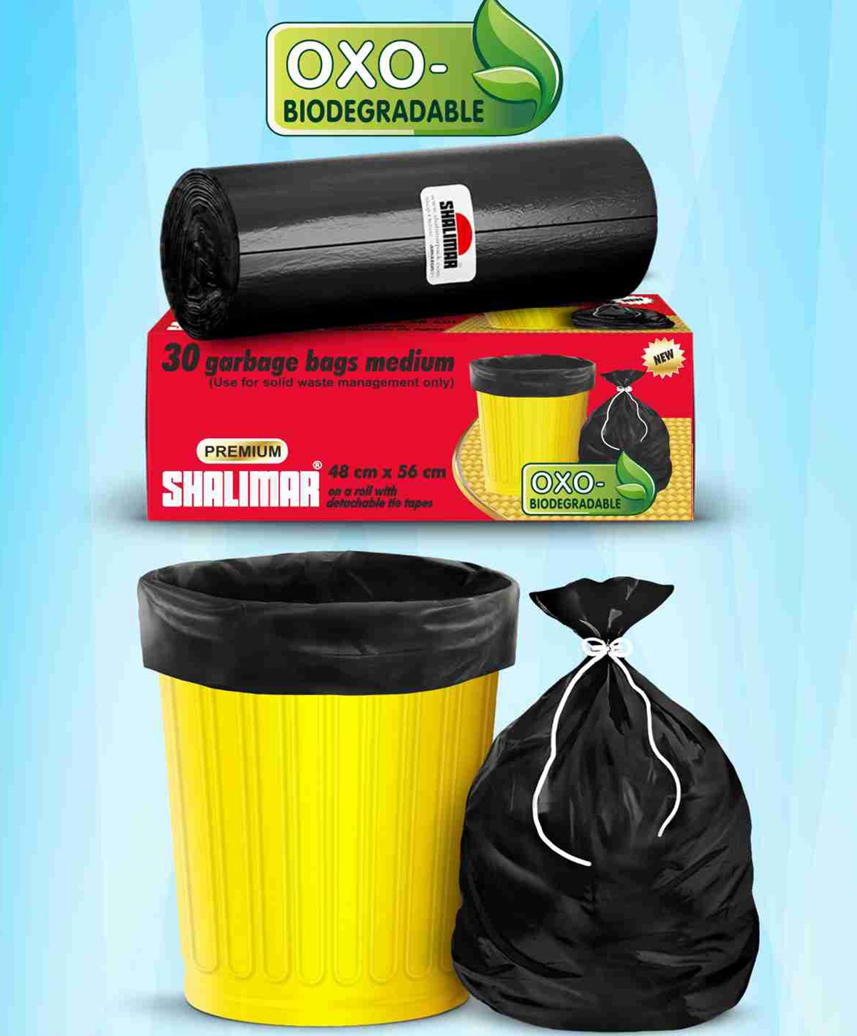 30 medium-sized Oxo-biodegradable garbage bags (19 x 21 inches) - Preeti  Products