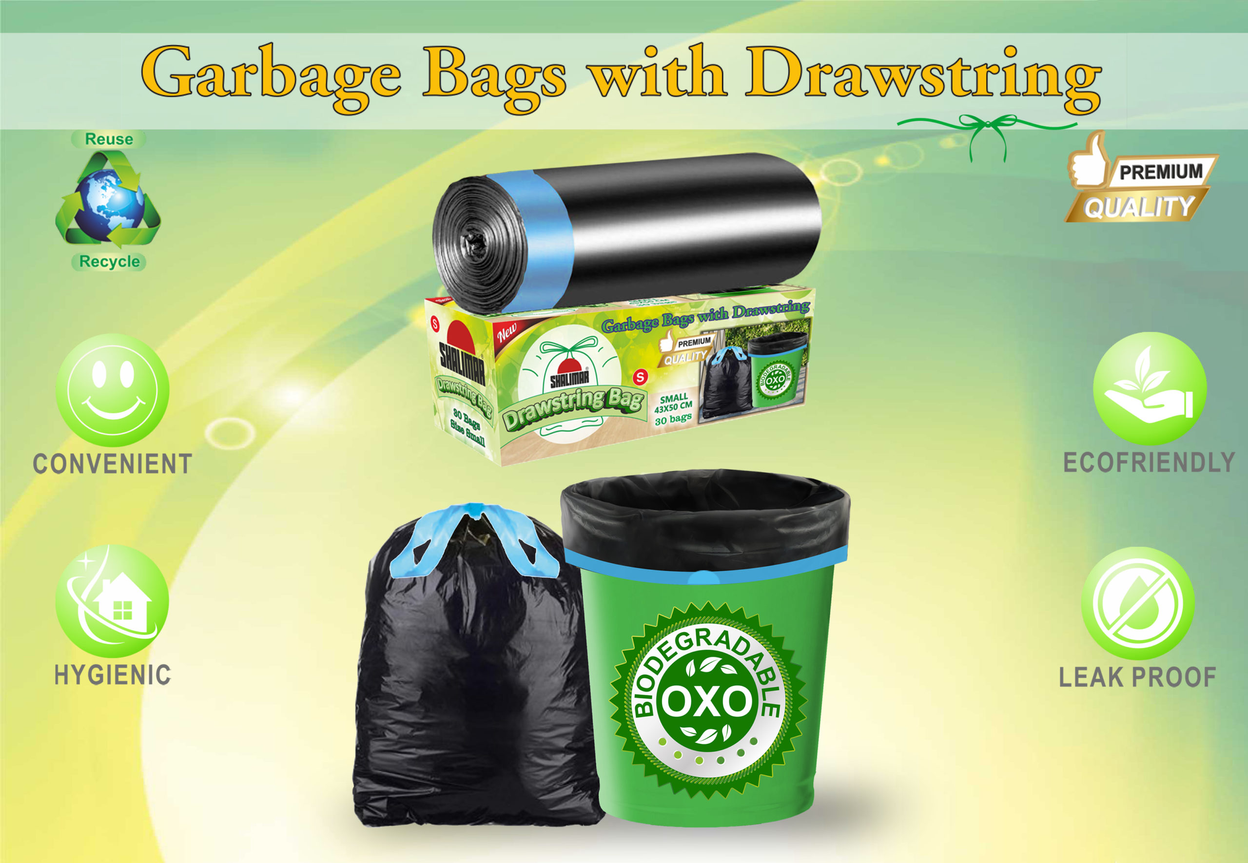 Premium Photo  Garbage bag.garbage bags and recycle green bin